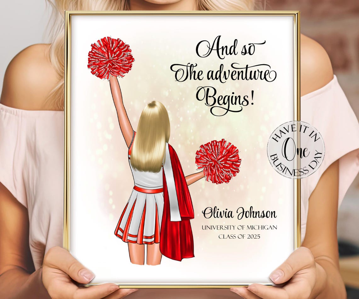 University of Michigan Cheerleader Graduation 2025 Personalized Poster