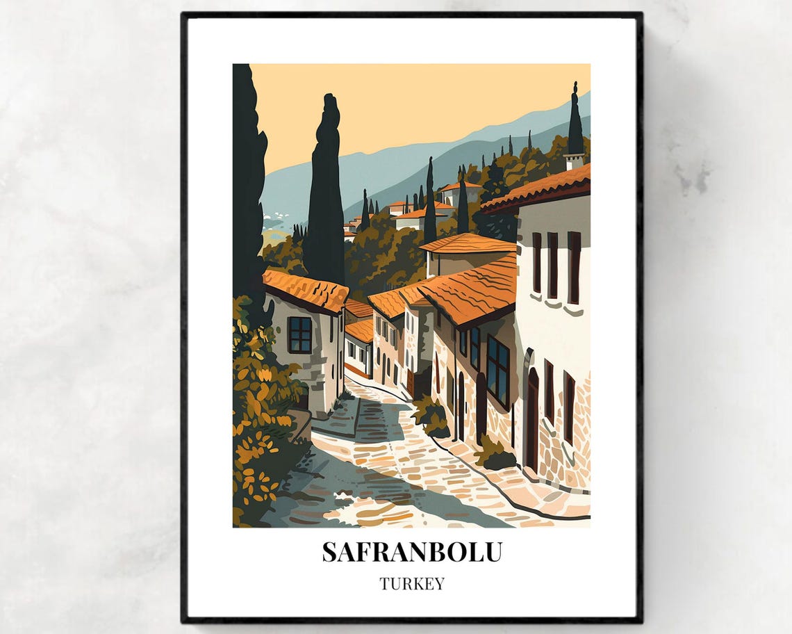 Safranbolu Travel Print Wall Art Safranbolu Turkey City Print Safranbolu Travel Gift Safranbolu City Poster Wall Art