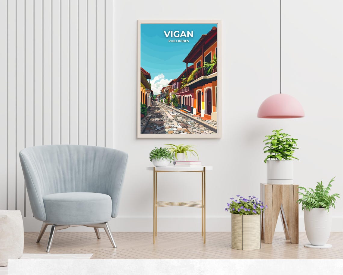 Calle Crisologo Travel Print Wall Art Vigan Philippines City Print Calle Crisologo Travel Gift Calle Crisologo Poster - Image 2