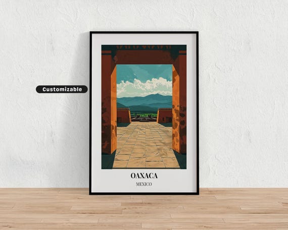 Oaxaca Mexico Travel Poster Custom Wall Art