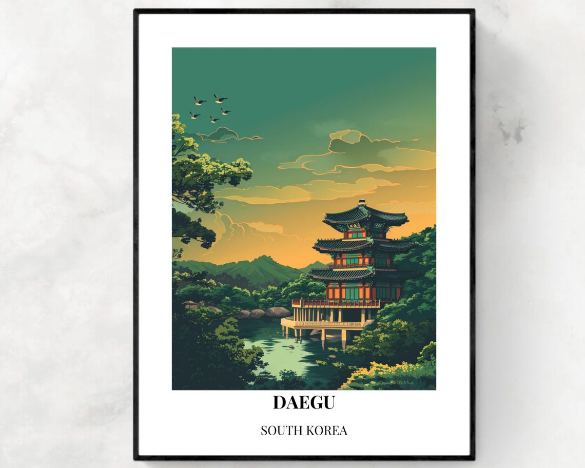 Donghwasa Temple Travel Print Wall Art Daegu South Korea City Print Donghwasa Temple Travel Gift Donghwasa Temple Poster Travel Gift