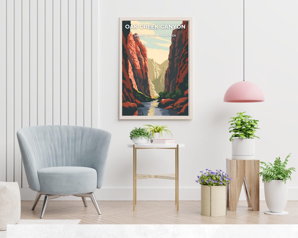 Oak Creek Canyon Travel Print Wall Art Oak Creek Canyon Arizona City Print Oak Creek Canyon Travel Gift Oak Creek Canyon City Poster - Image 2