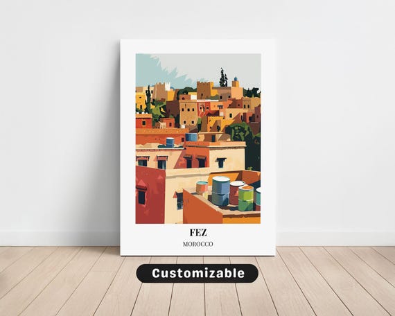 Fez Morocco Travel Canvas Poster Custom Wall Art
