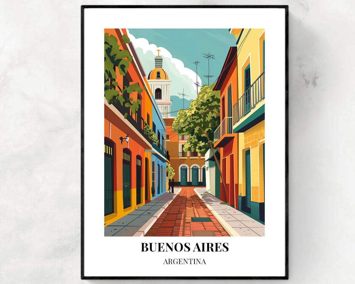 Buenos Aires Travel Print Wall Art Buenos Aires Argentina City Print Buenos Aires Travel Gift Buenos Aires City Poster Travel Gift