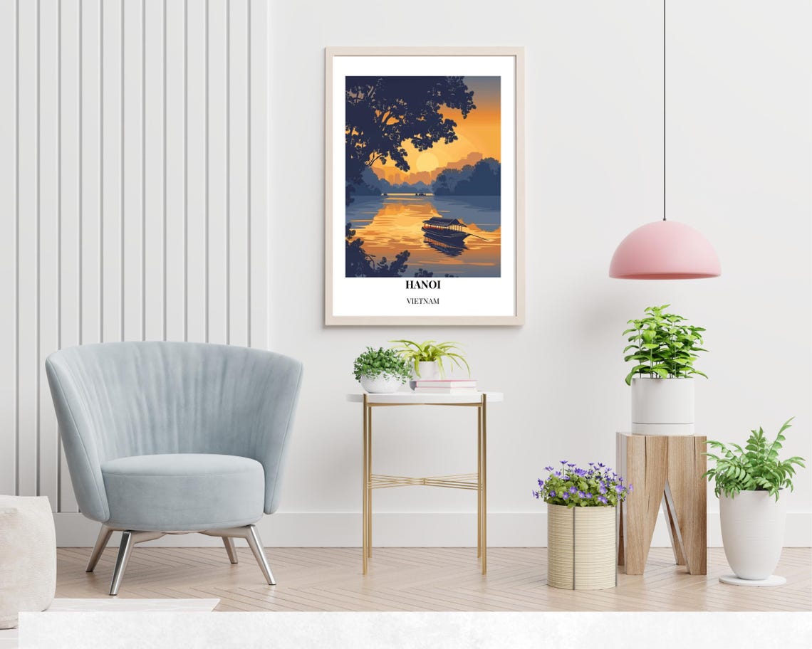 Hoan Kiem Lake Travel Print Wall Art Hanoi Vietnam City Print Hoan Kiem Lake Travel Gift Hoan Kiem Lake Poster - Image 2