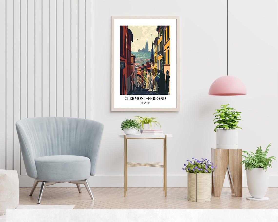 Clermont Ferrand Travel Print Wall Art Clermont Ferrand France City Print Clermont Ferrand Travel Gift Clermont Ferrand City Poster - Image 2