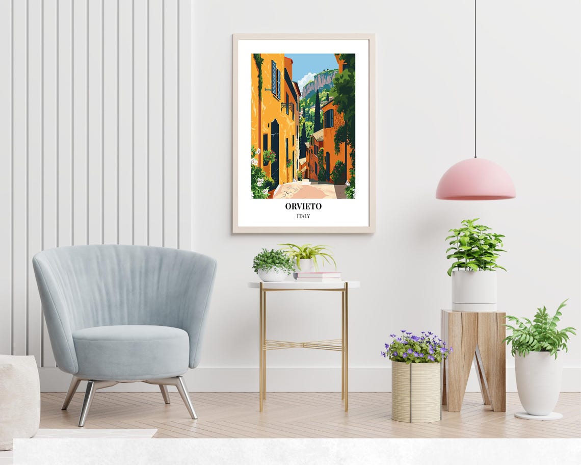 Orvieto Travel Print Wall Art Orvieto Italy City Print Orvieto Travel Gift Orvieto City Poster Travel Gift Wall Art - Image 2