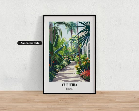 Curitiba Brazil Travel Poster Custom Wall Art