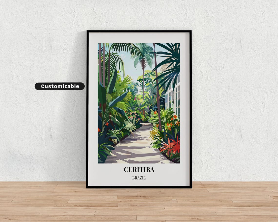 Curitiba Brazil Travel Poster Custom Wall Art