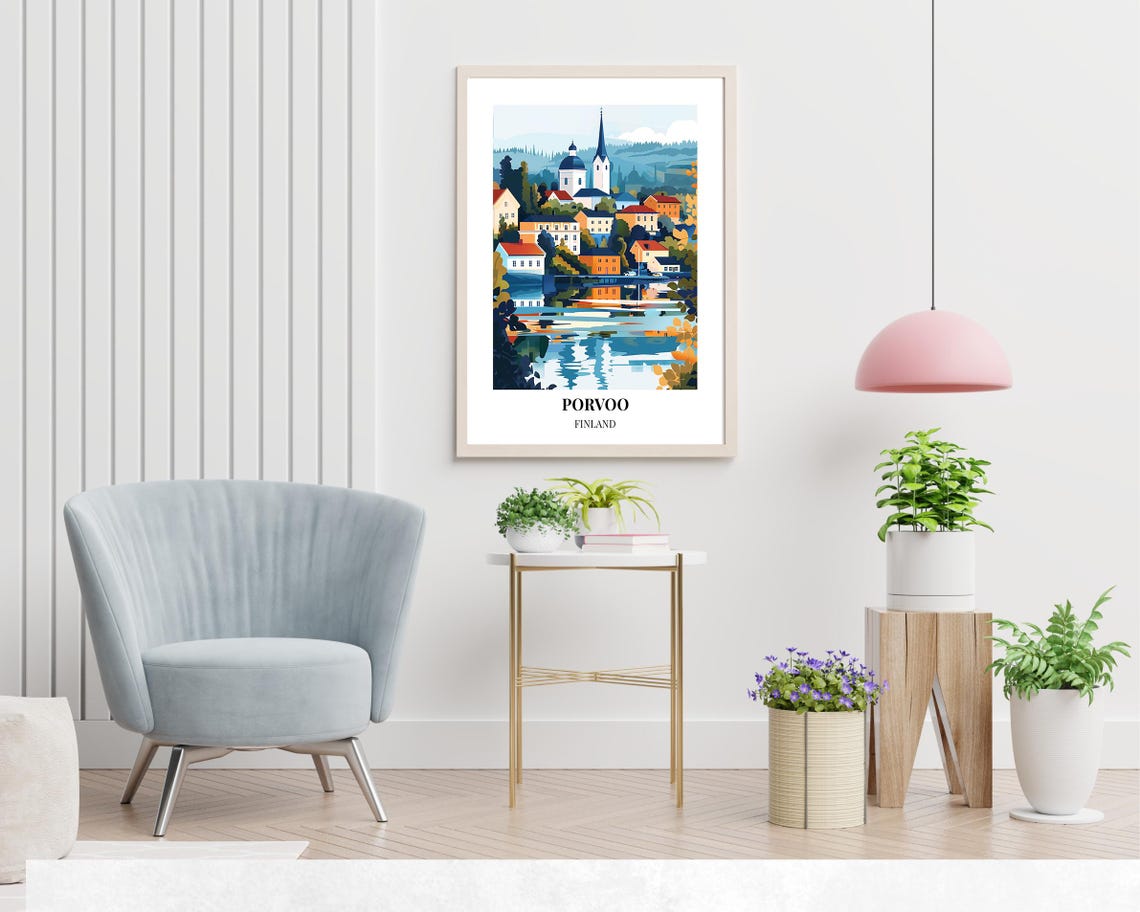 Porvoo Old Town Travel Print Wall Art Porvoo Finland City Print Porvoo Old Town Travel Gift Porvoo Old Town Poster - Image 2