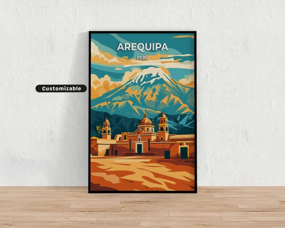 Arequipa Peru Travel Poster Custom Wall Art