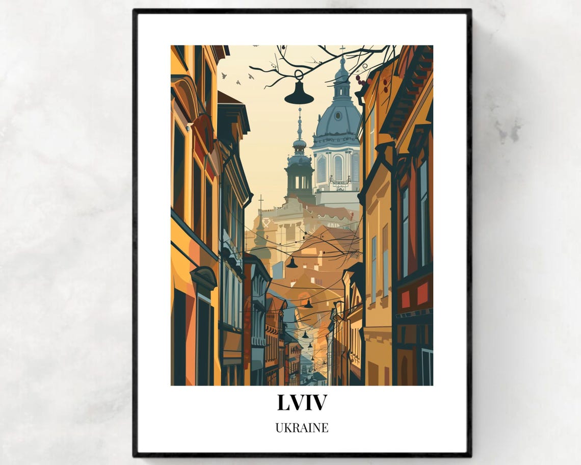 Lviv Old Town Unesco World Heritage Site Travel Print Wall Art Lviv Ukraine City Print Travel Gift Lviv City Poster