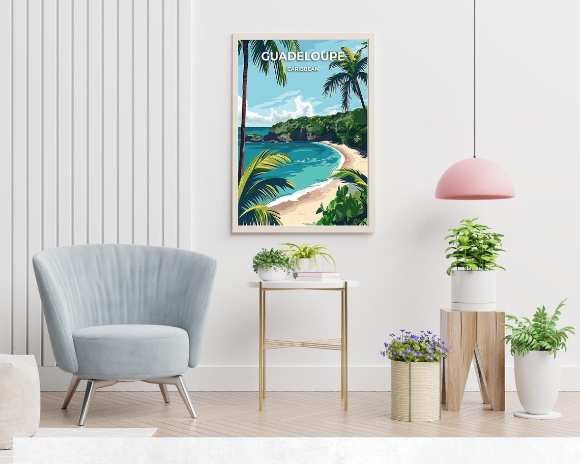 Guadeloupe City Print Guadeloupe Travel Poster Caribbean Travel Gift Guadeloupe Caribbean Poster Guadeloupe Gift - Image 2