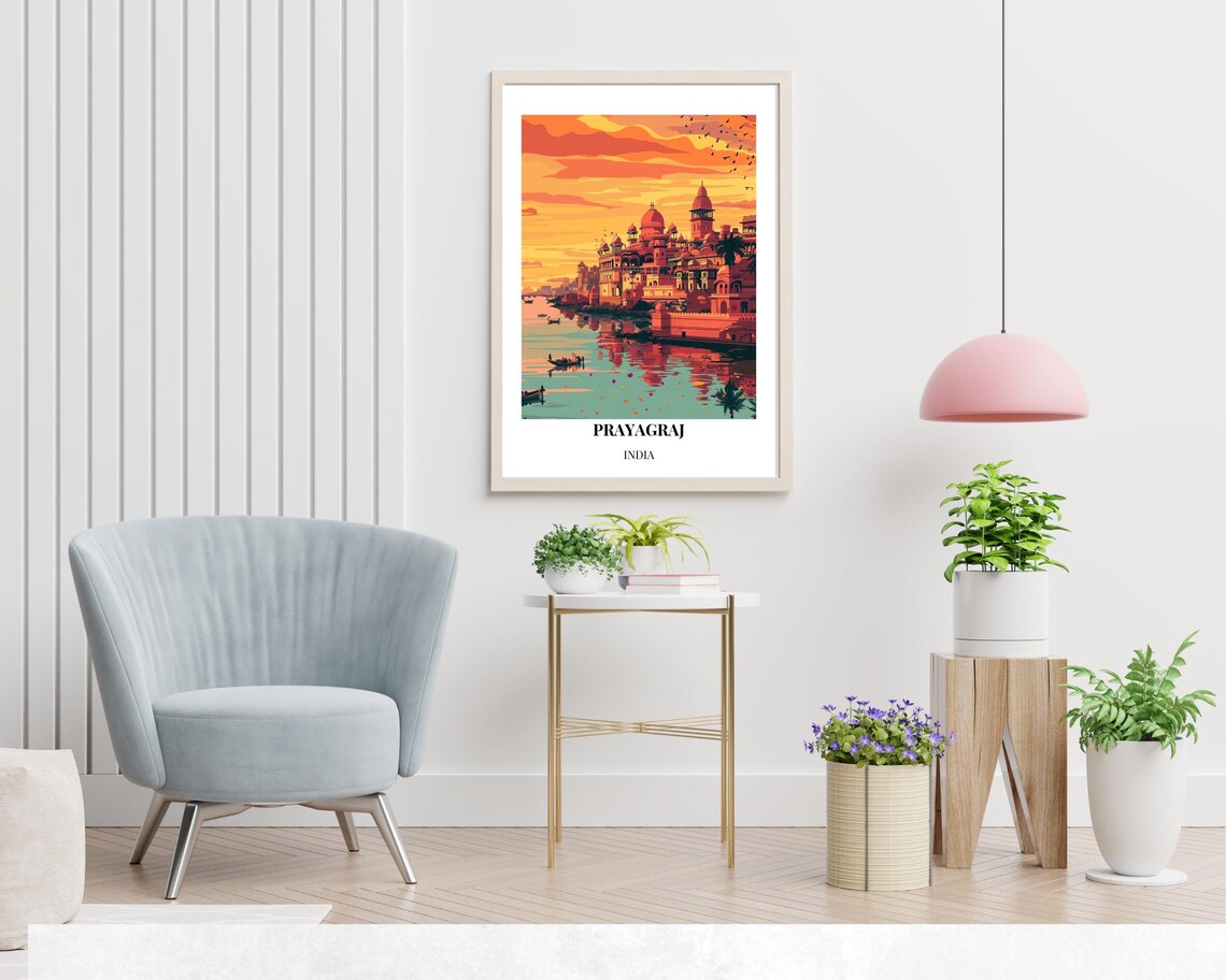 Prayagraj Travel Print Wall Art Prayagraj India City Print Prayagraj Travel Gift Prayagraj City Poster Travel Gift - Image 2