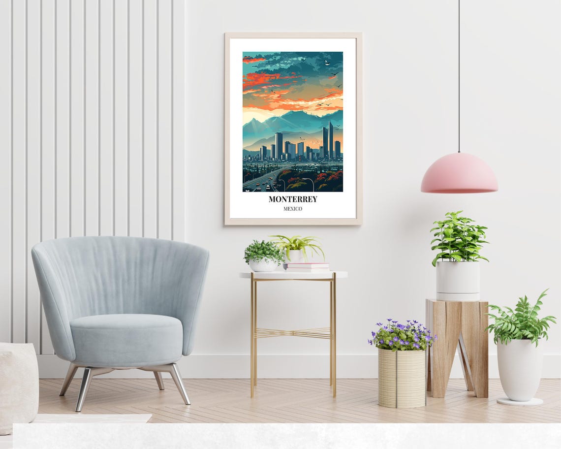 Monterrey Mexico Skyline Mountain Sunset Highway View Poster - Image 2