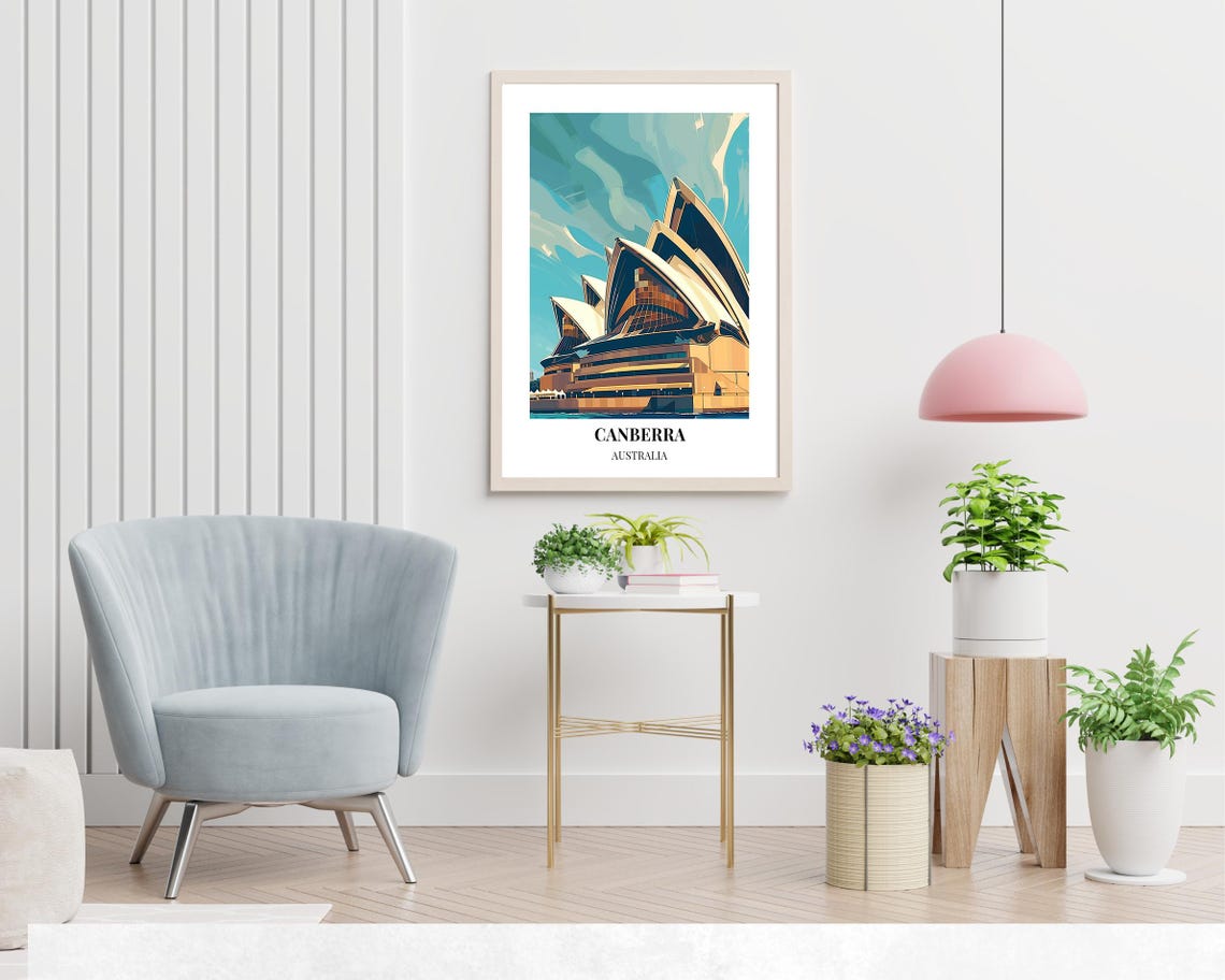 Sydney Opera House Daytime Close-Up Skyline Modern Art Poster - Image 2