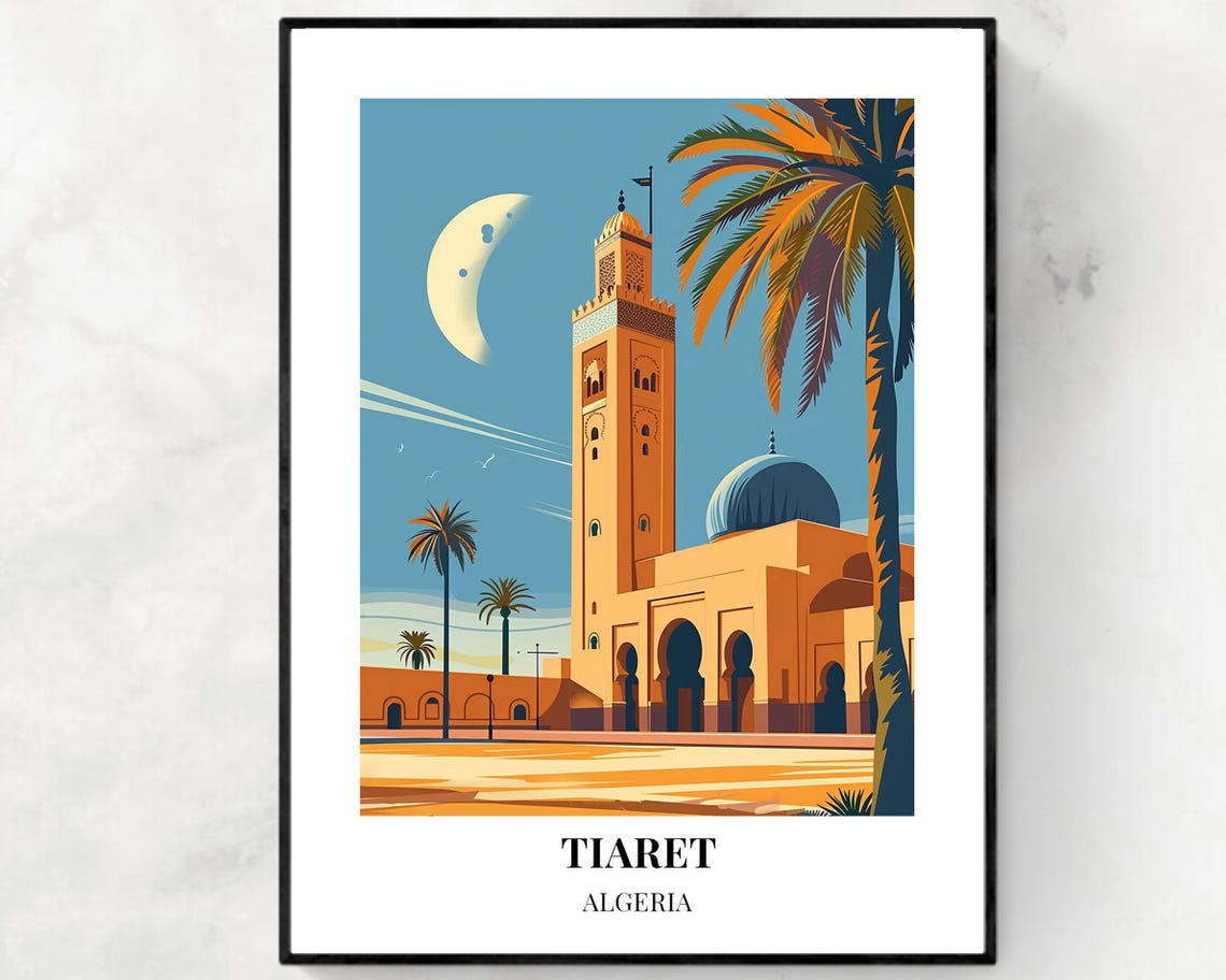 Great Mosque Of Tiaret Travel Print Wall Art Tiaret Algeria City Print Great Mosque Of Tiaret Travel Gift Great Mosque Of Tiaret Poster