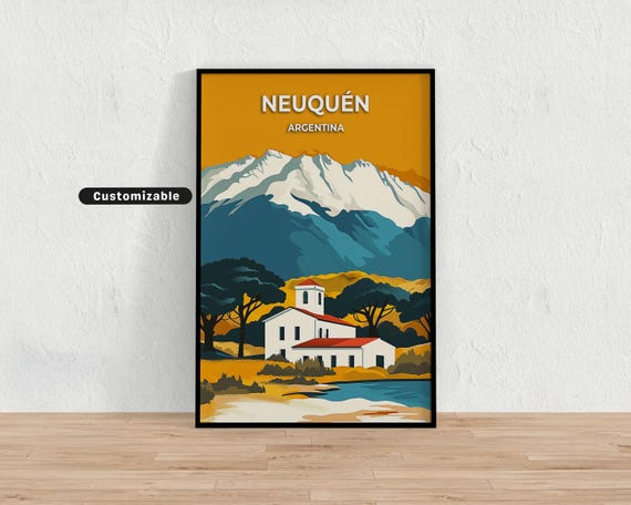 Neuqun Argentina Travel Poster Custom Wall Art