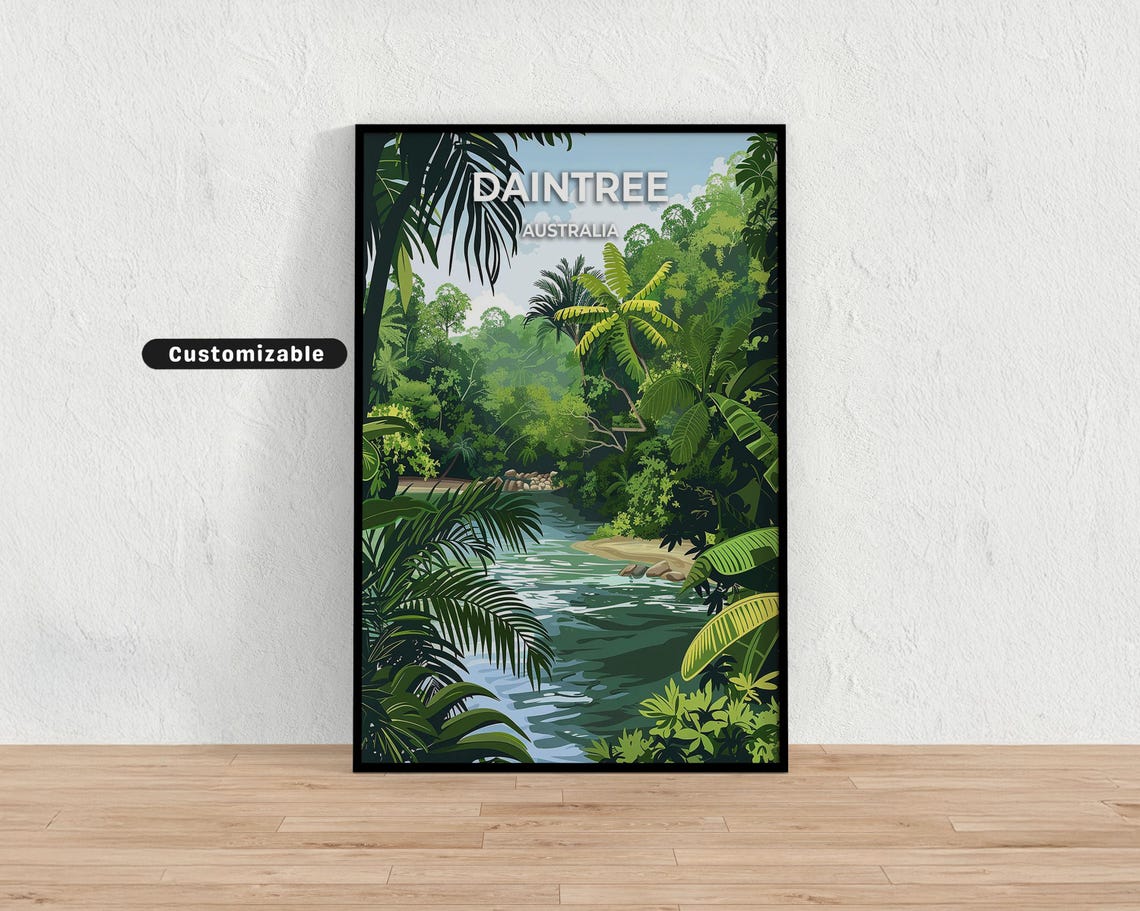 Daintree Australia Jungle Creek Rainforest River Travel Poster