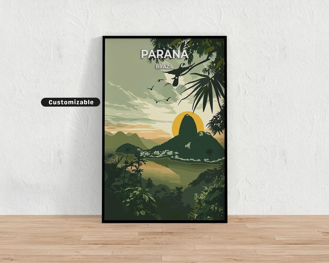Paran Brazil Travel Poster Custom Wall Art