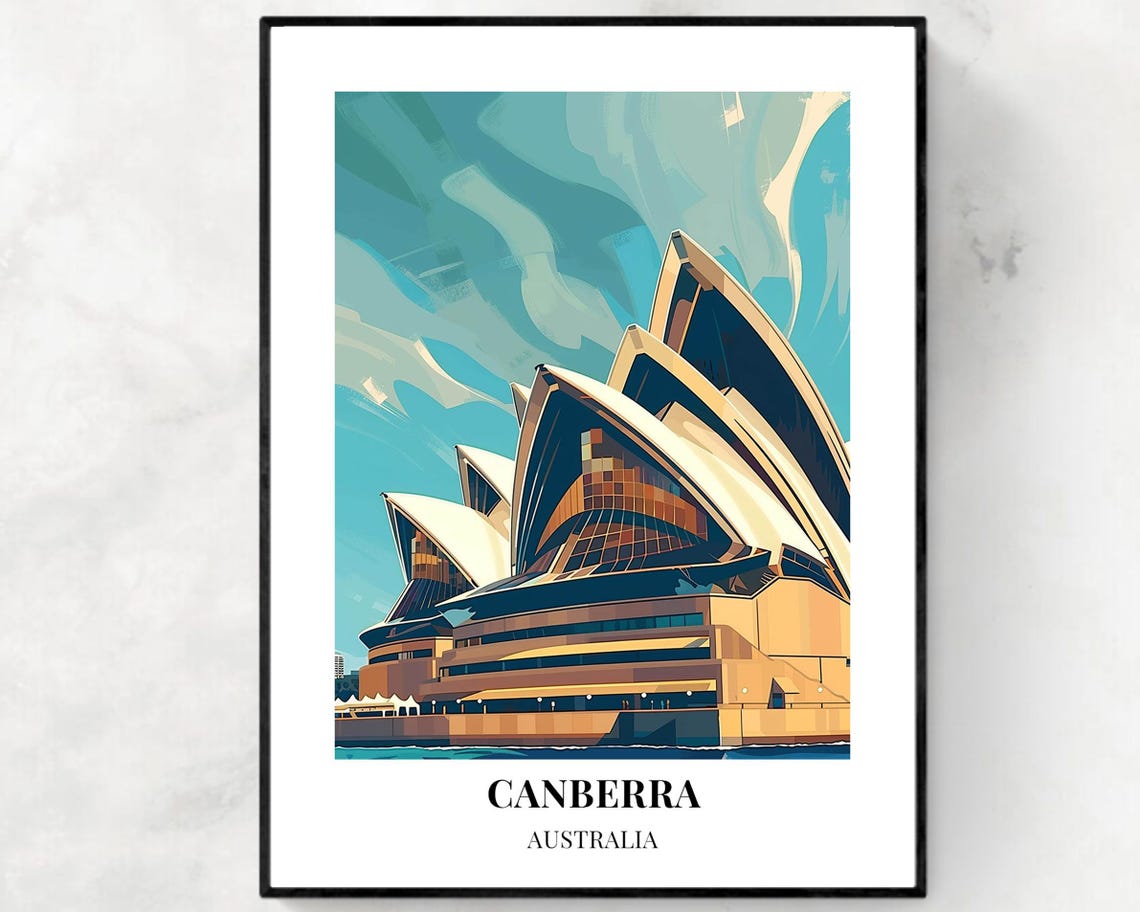 Sydney Opera House Daytime Close-Up Skyline Modern Art Poster