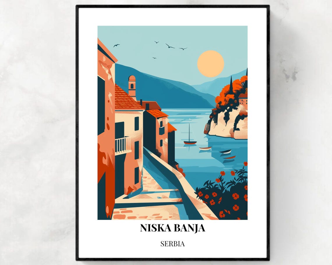Nika Banja Spa Travel Print Wall Art Nika Banja Serbia City Print Nika Banja Spa Travel Gift Nika Banja Spa Poster Travel Gift