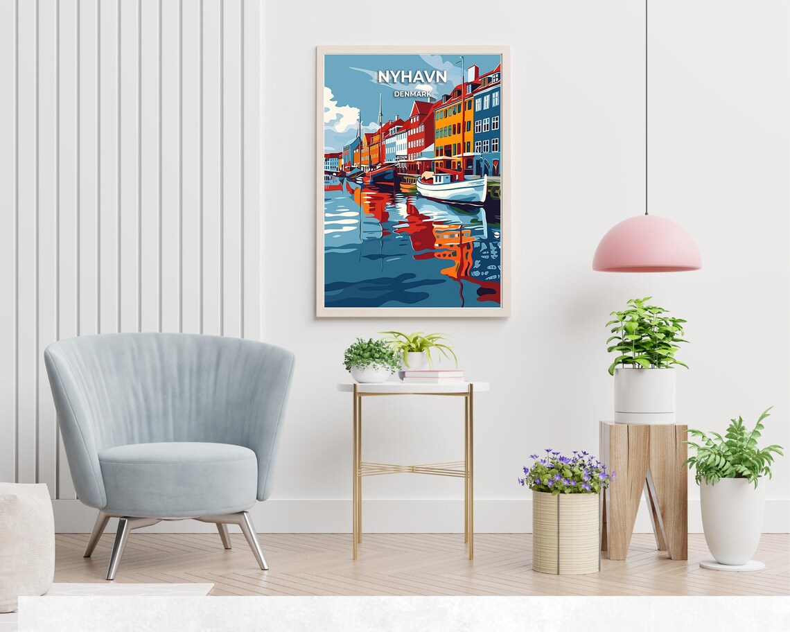Nyhavn Denmark Travel Poster, City View Art Print - Image 2