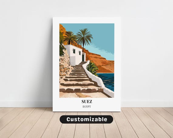 Suez Egypt Travel Canvas Poster Custom Wall Art