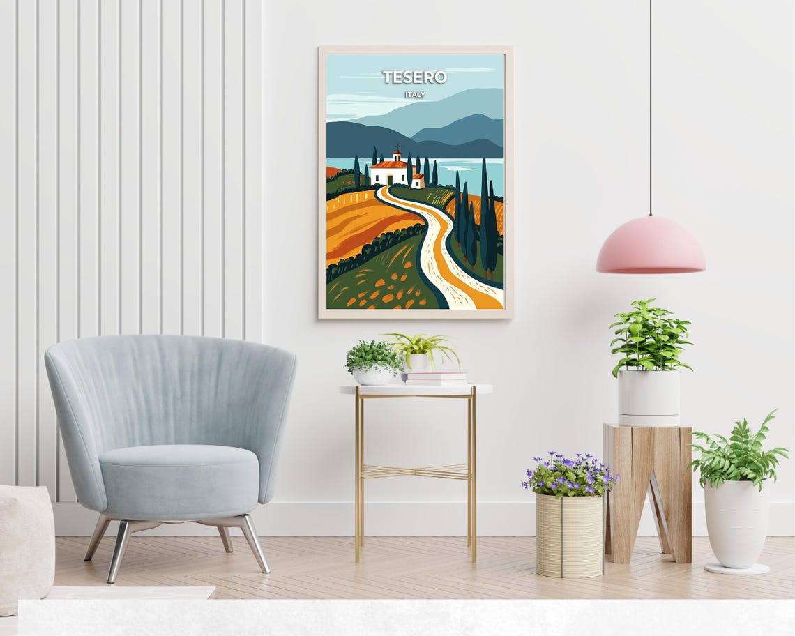 Tesero Travel Print Wall Art Tesero Italy City Print Tesero Travel Gift Tesero City Poster Travel Gift Wedding Gift - Image 2