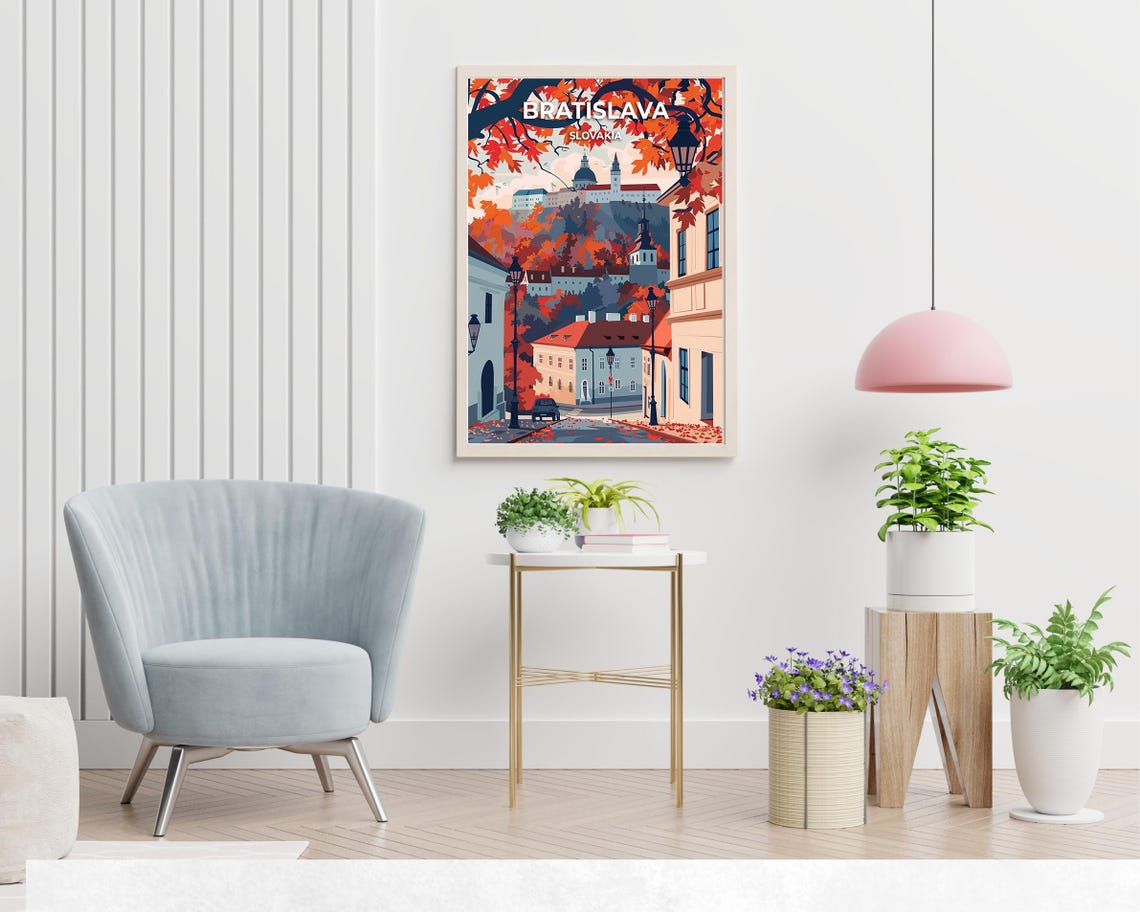 Bratislava Slovakia Autumn Old Town Castle Hill Travel Poster - Image 2