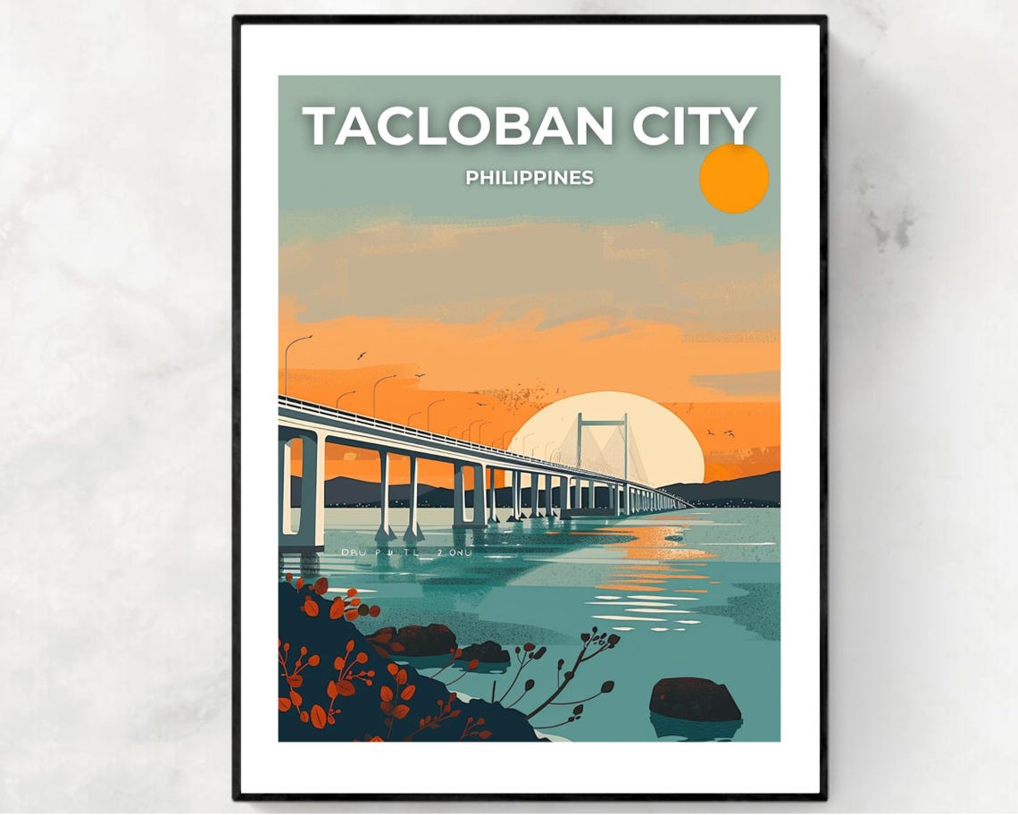 San Juanico Bridge Travel Print Wall Art Tacloban City Philippines City Print San Juanico Bridge Travel Gift San Juanico Bridge Poster