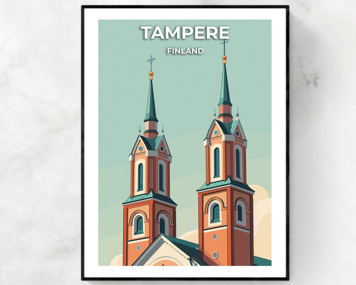 Tampere Cathedral Travel Print Wall Art Tampere Finland City Print Tampere Cathedral Travel Gift Tampere Cathedral Poster Travel Gift