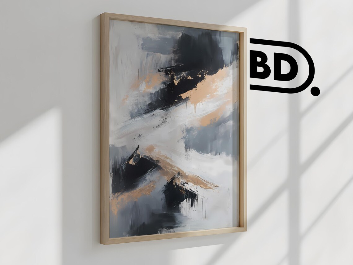 Abstract Minimalist Painting, Modern Neutral Decor - Image 2