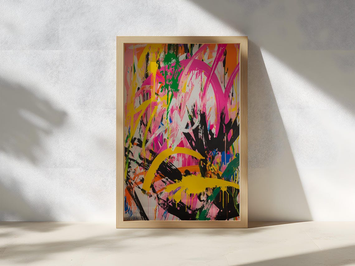 Epic Graffiti Abstract Painting Bold Expressionist Street Art Vibrant Color Splash Urban Contemporary Wall Decor - Image 2