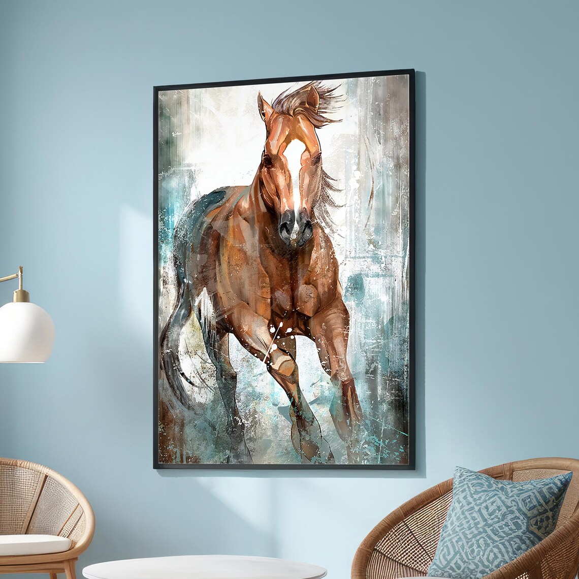Running Horse Art Print, Abstract Animal Decor
