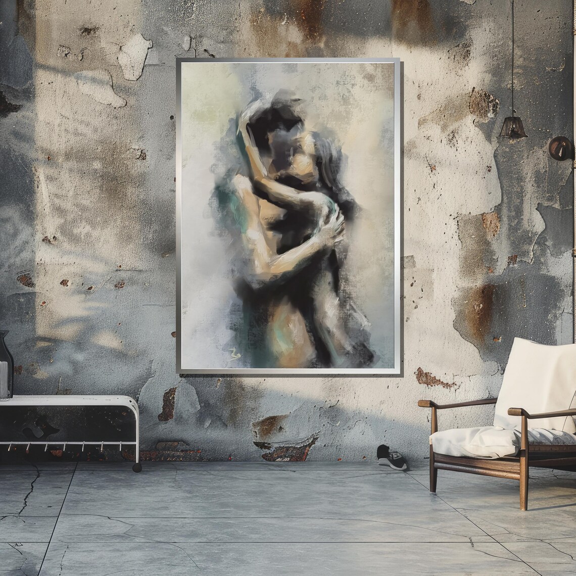Romantic Abstract Couple - Impressionist Art - Image 5