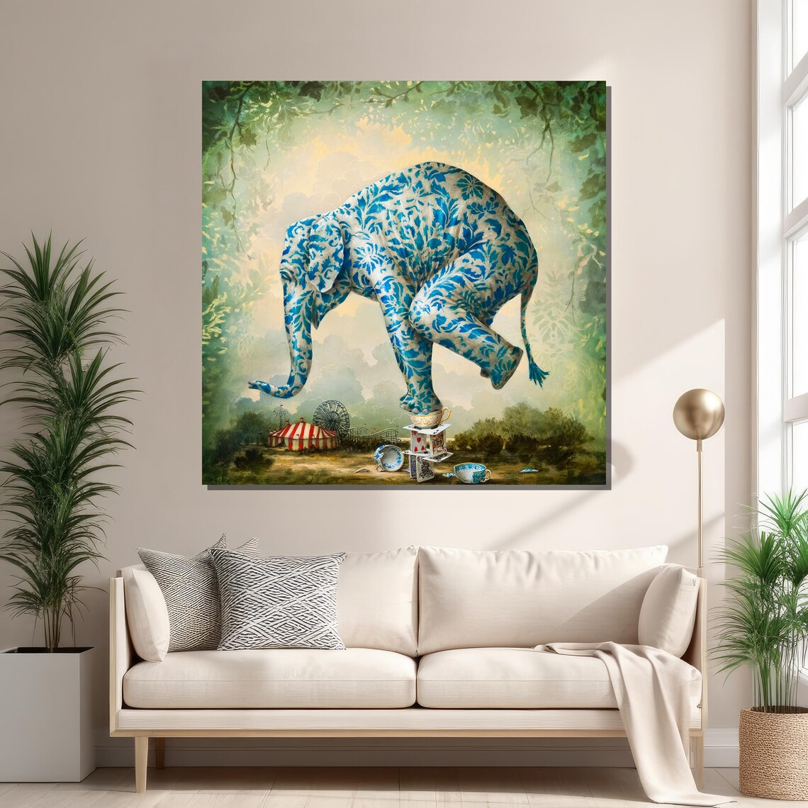 Surreal Elephant by Kevin Sloan, Whimsical Art Print - Image 2