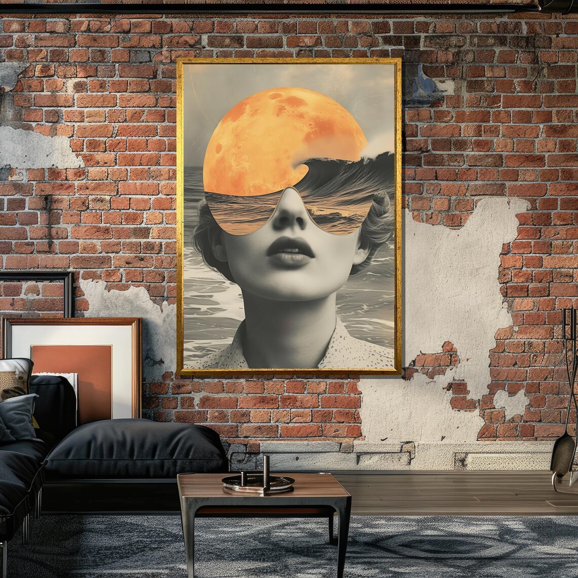 Surreal Woman With Ocean And Moon Reflection - Image 6