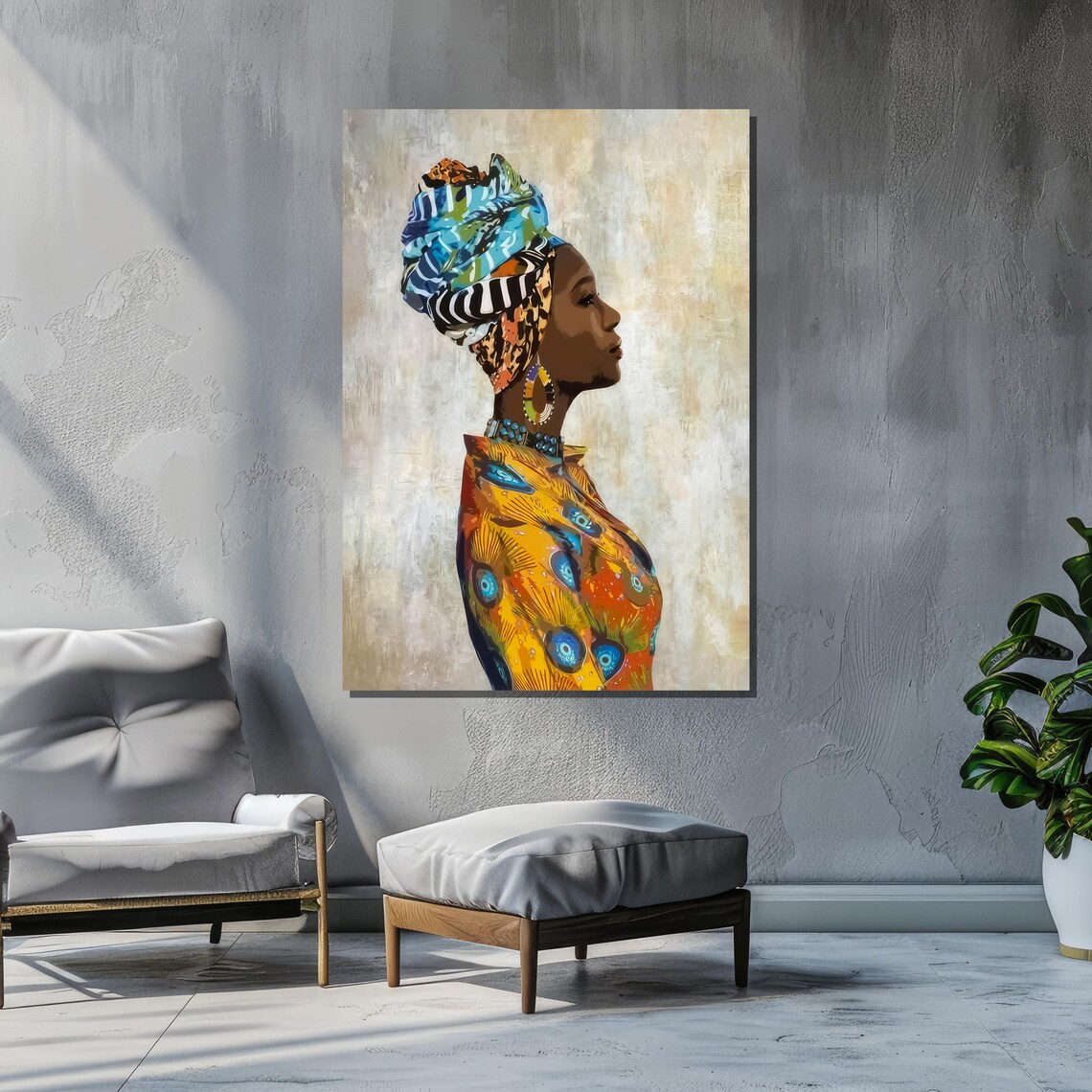 Regal African Woman, Modern Cultural Portrait - Image 6