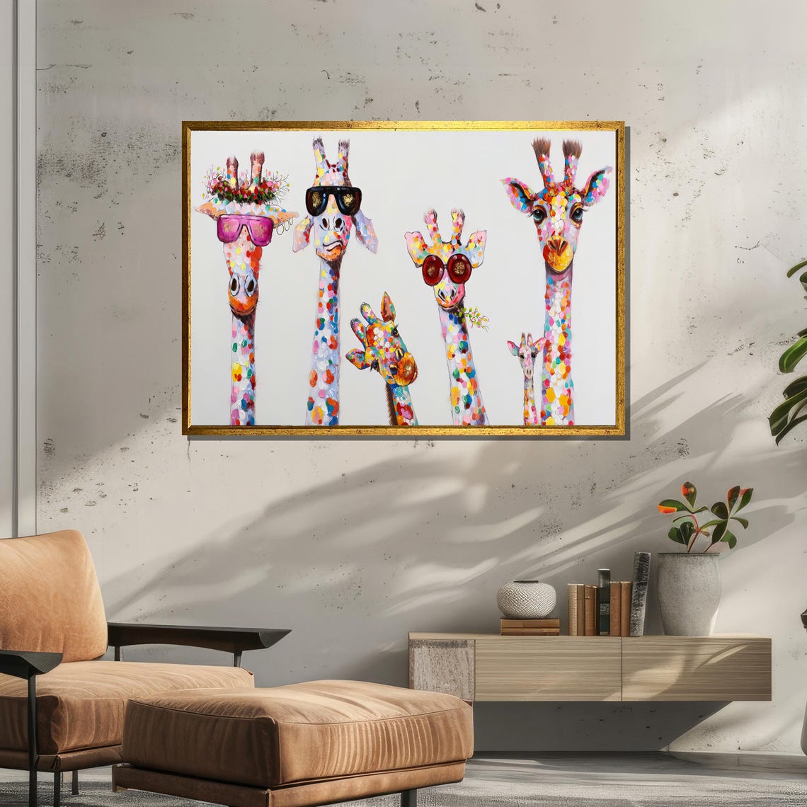 Colorful Giraffe Retro Travel Poster - Image 3
