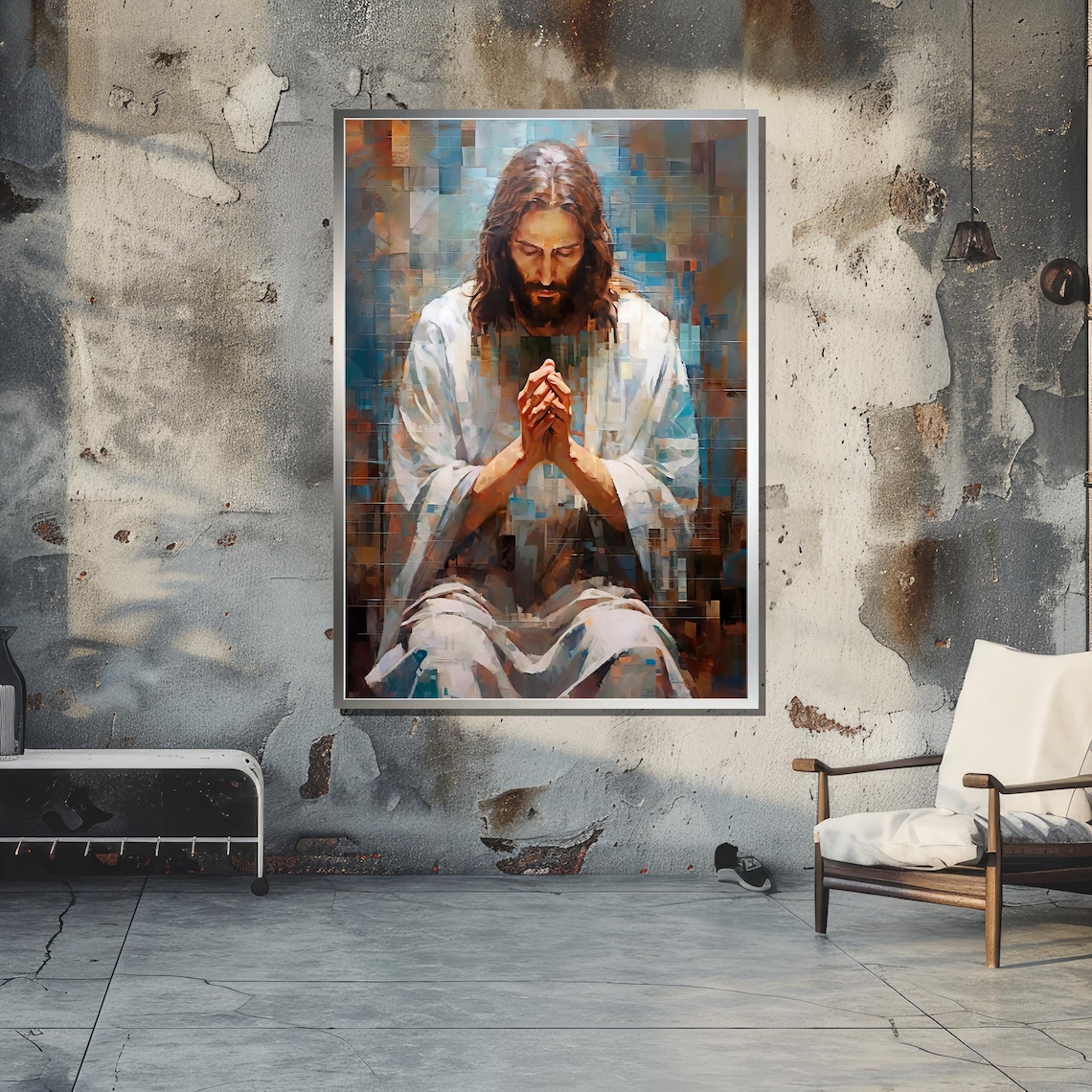Jesus Christ Praying - Contemporary Religious Painting - Image 5