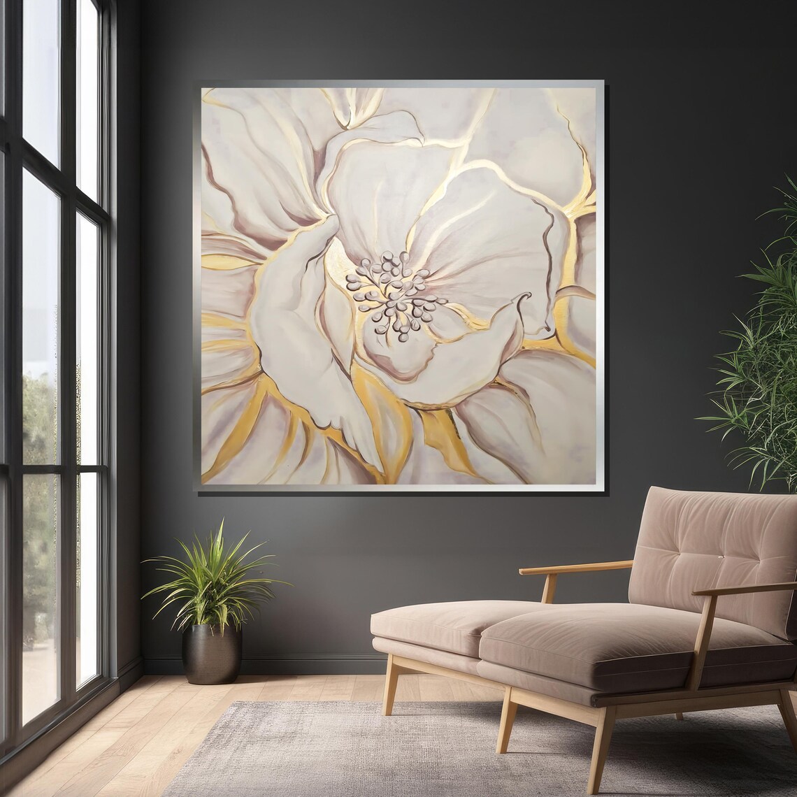 Elegant Flower Print, Minimalist Floral Decor - Image 4
