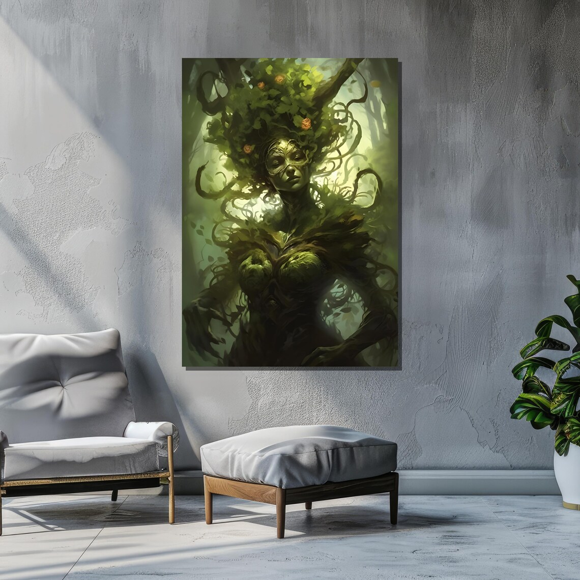Fantasy Forest Spirit Art Print, Mystical Nature Goddess - Image 2