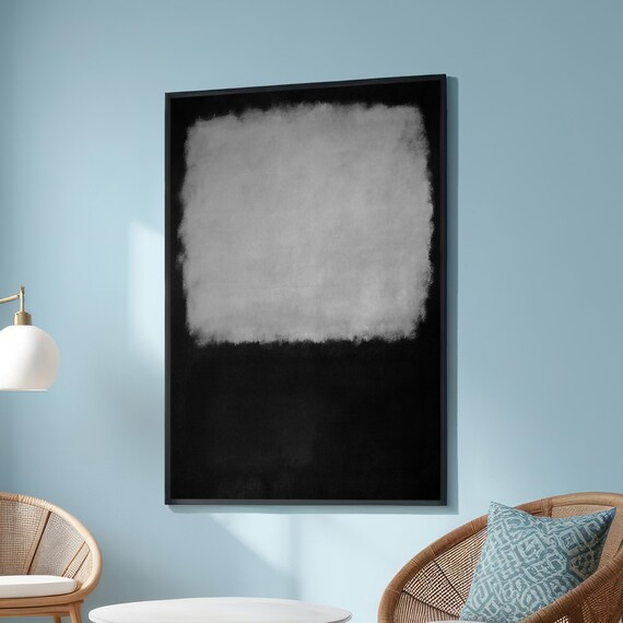 Mark Rothko Style Black White Color Field Abstract Minimal Poster