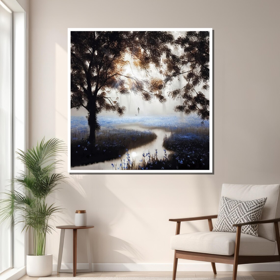 Misty Pathway With Lone Figure, Nature Art - Image 3
