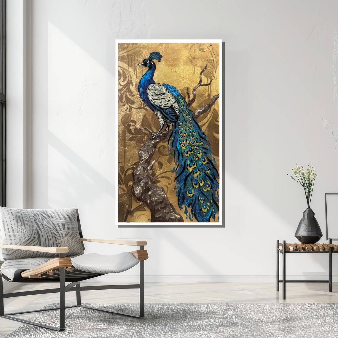 Majestic Peacock, Elegant Realism Decorative Art - Image 3