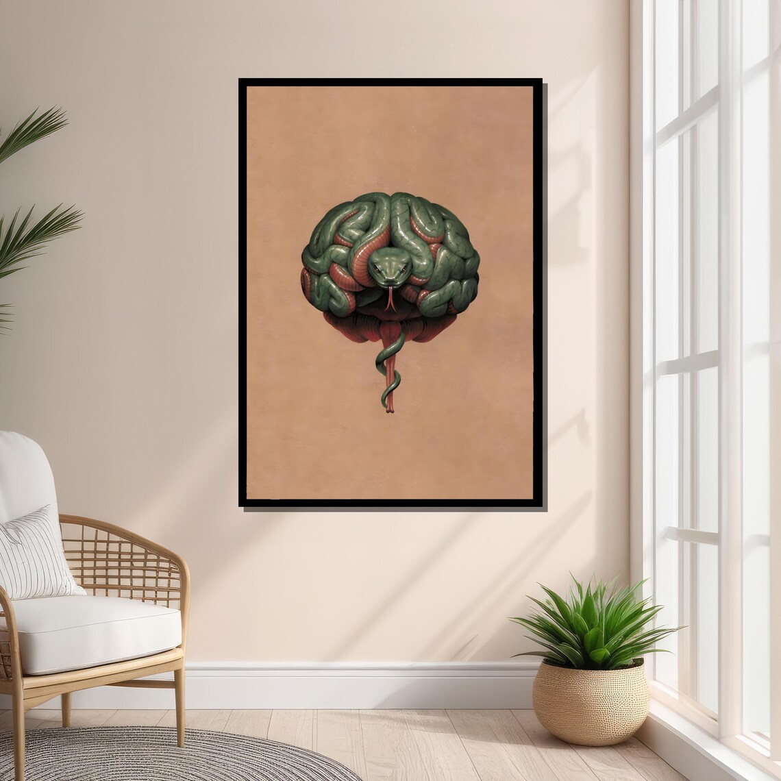 Snake And Brain, Surrealist Symbolic Artwork - Image 4