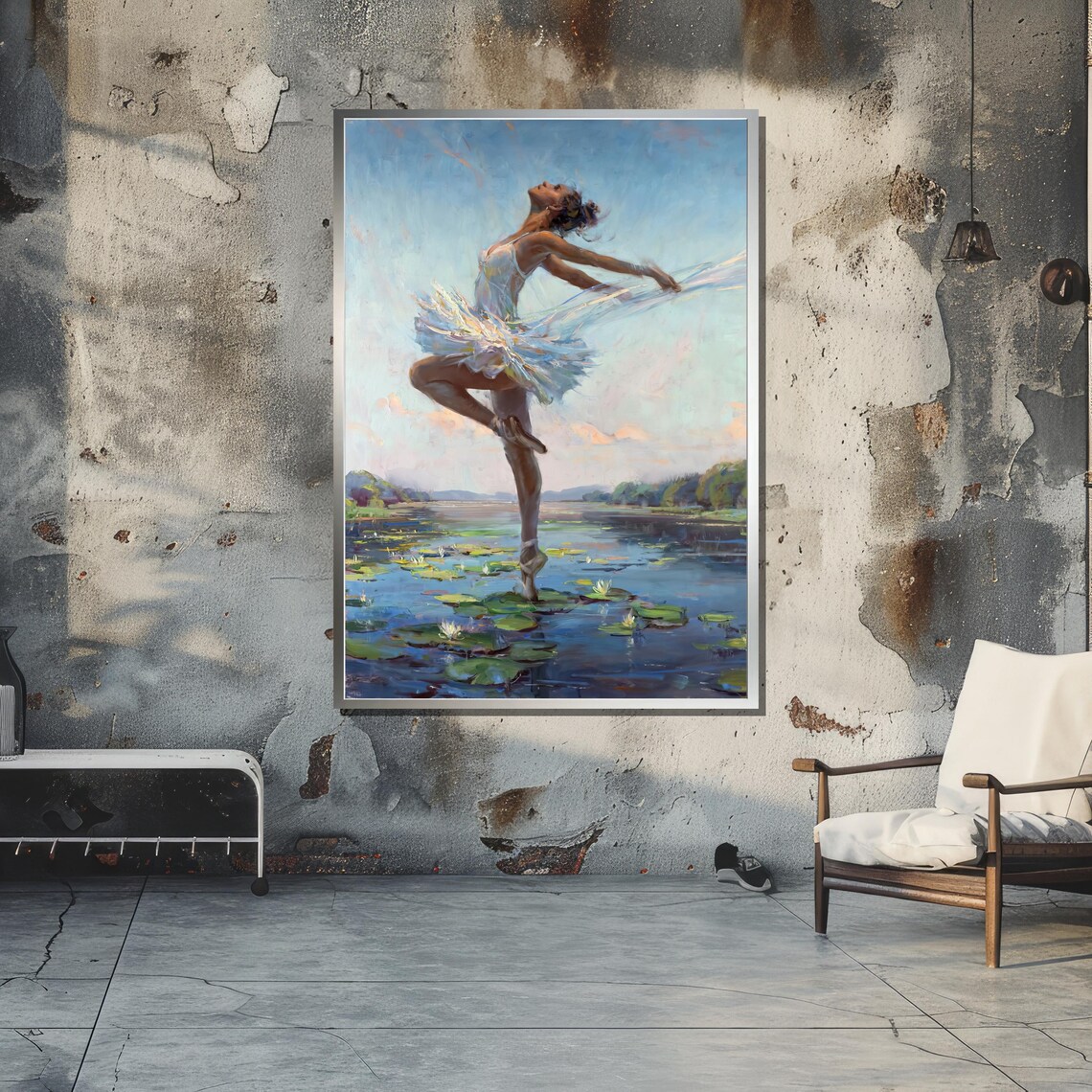 Graceful Ballerina on Water Lily Pad, Dreamy Ballet - Image 6
