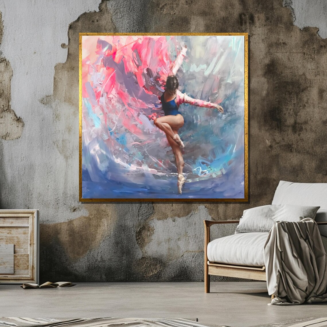 Dynamic Ballerina Print, Abstract Fluid Movement - Image 6
