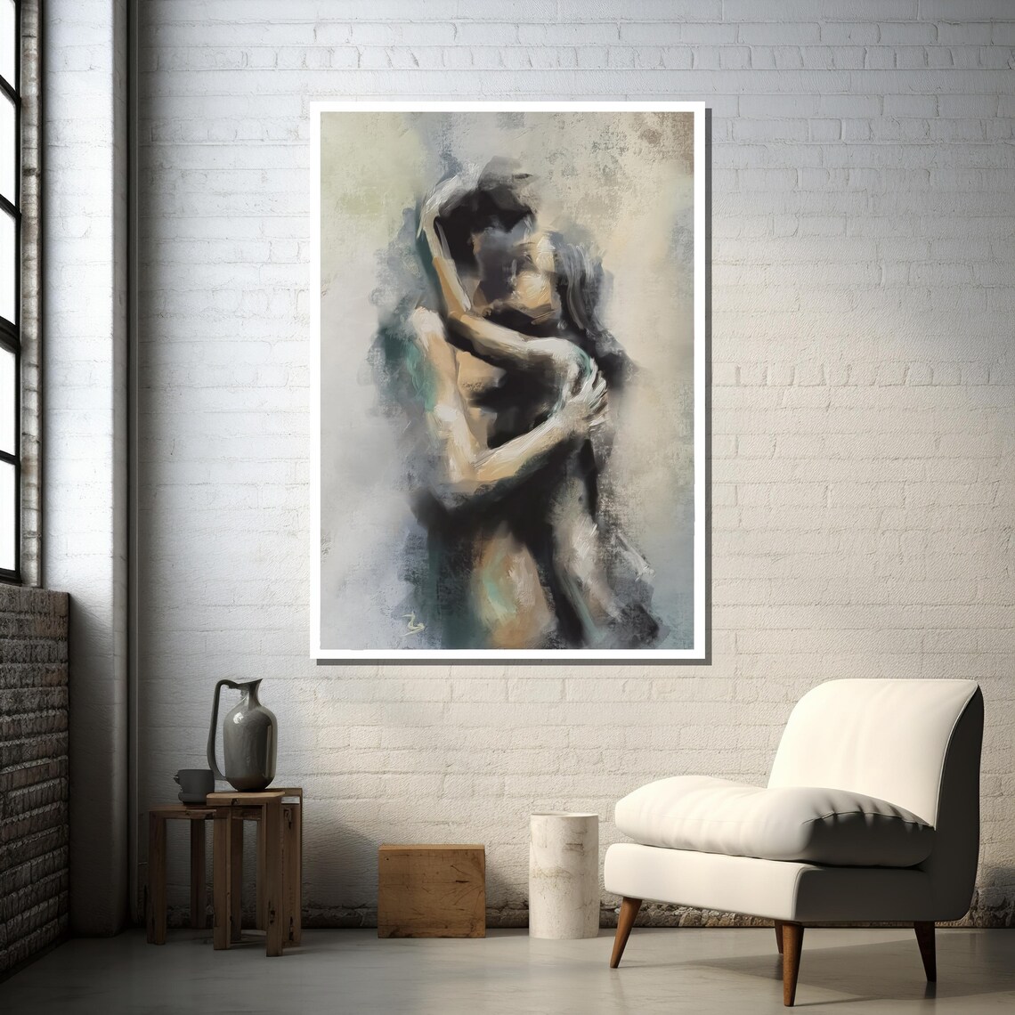 Romantic Abstract Couple - Impressionist Art - Image 4